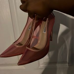 clear pink steve madden heels